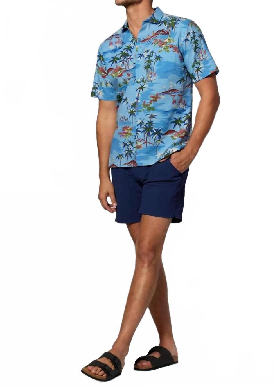NEW TORI RICHARD inter-island seersucker shirt in water